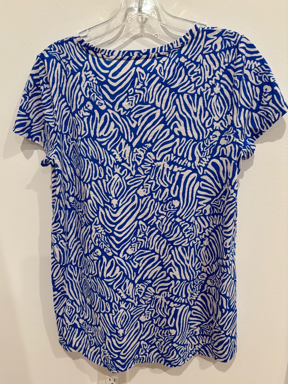 Lilly Pulitzer Etta Scoop Neck Top in Martinique Blue Zee Bebe Womens Small - Picture 9 of 14